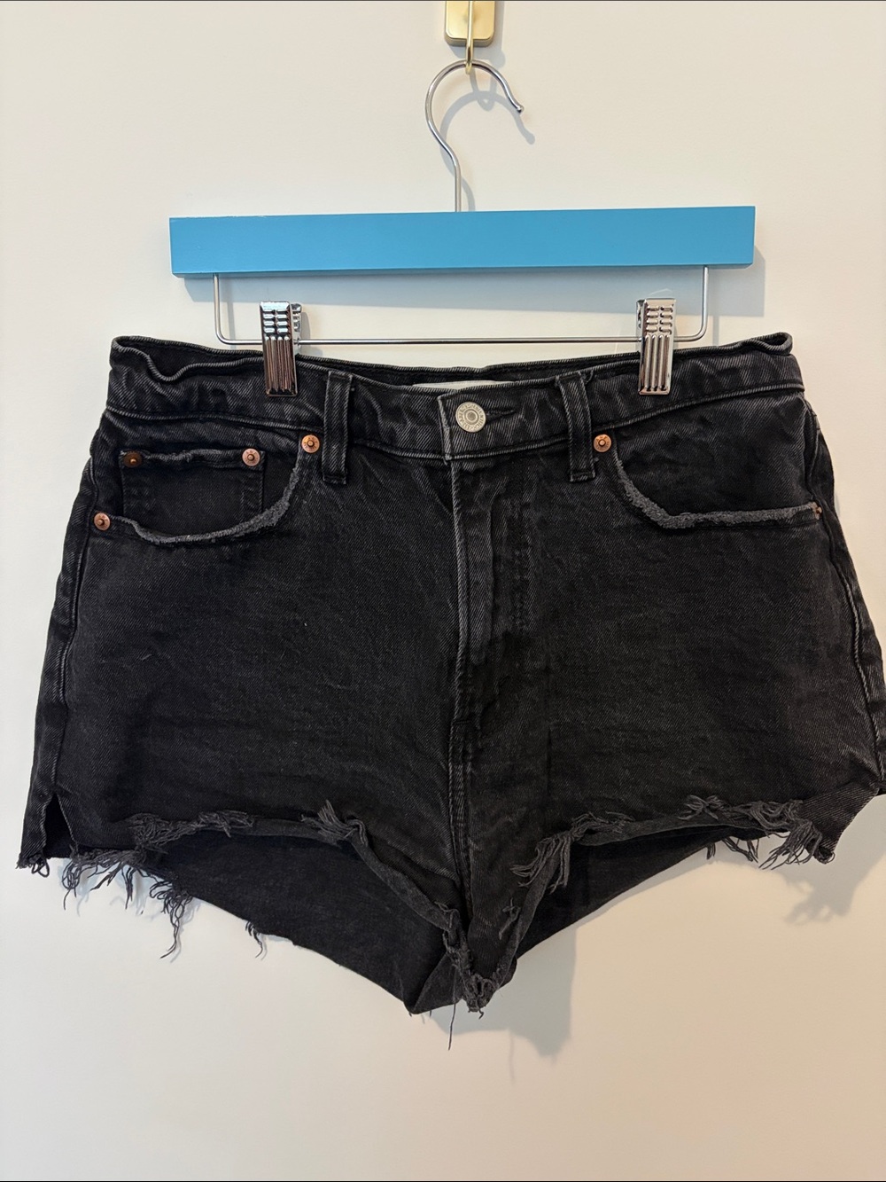 Abercrombie & Fitch Curve Love High Rise Black Jean Shorts